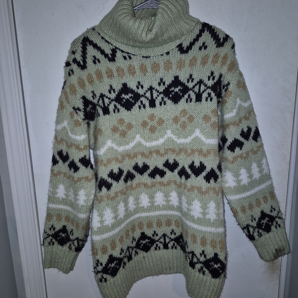Anthropologie Nordic Fair Isle Turtleneck Sweater Sz.XS - Picture 4 of 8